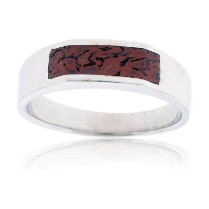 Thin Dinosaur Bone Inlay Ring - Park City Jewelers