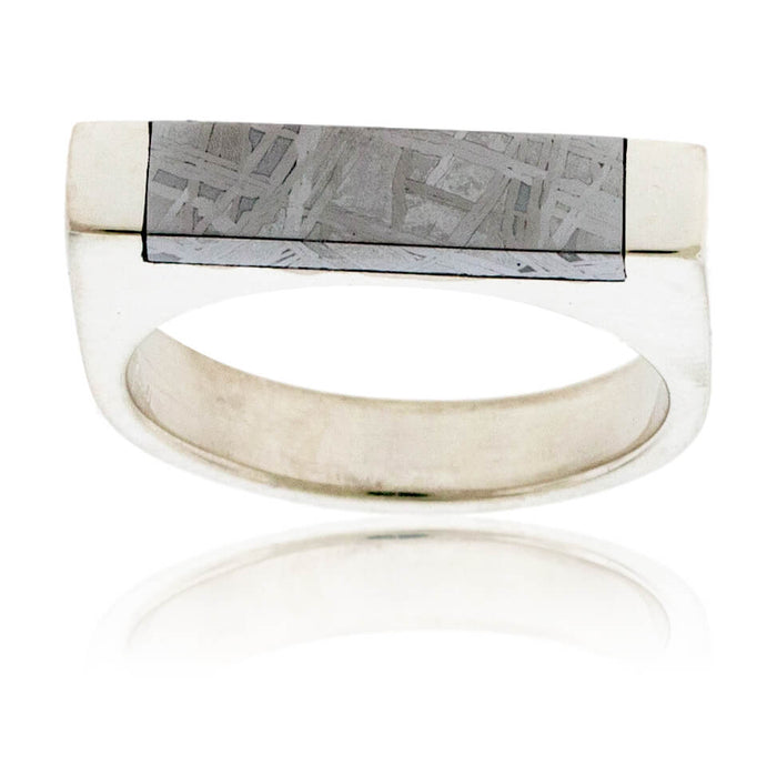 Thin Meteorite Inlay Ring - Park City Jewelers