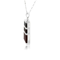 Three Color Dinosaur Bone Inlay Pendant - Park City Jewelers