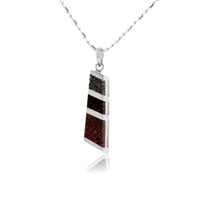 Three Color Dinosaur Bone Inlay Pendant - Park City Jewelers