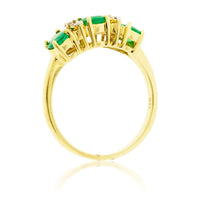 Three Oval Emerald & Diamond Accented Ring - Park City Jewelers