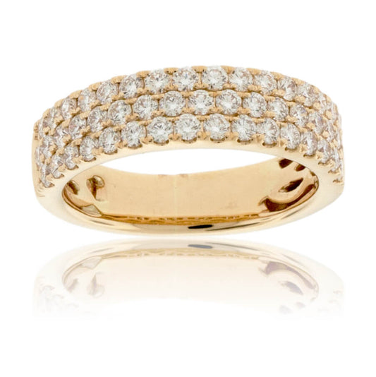 Three Row Pave 1.10ctw Diamond Band - Park City Jewelers