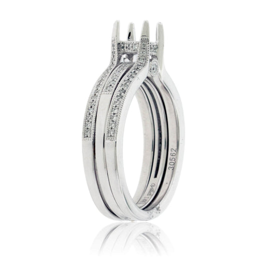 Three Row Semi Mount Diamond Ring - Park City Jewelers