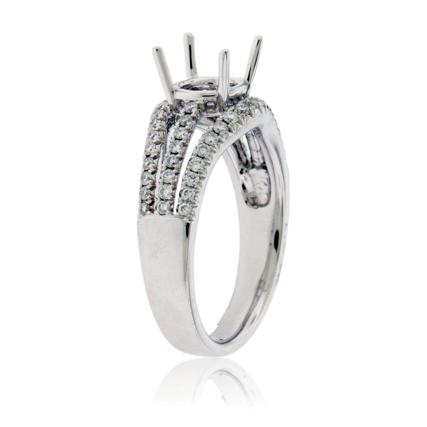 Three Row Semi Mount Diamond Ring - Park City Jewelers
