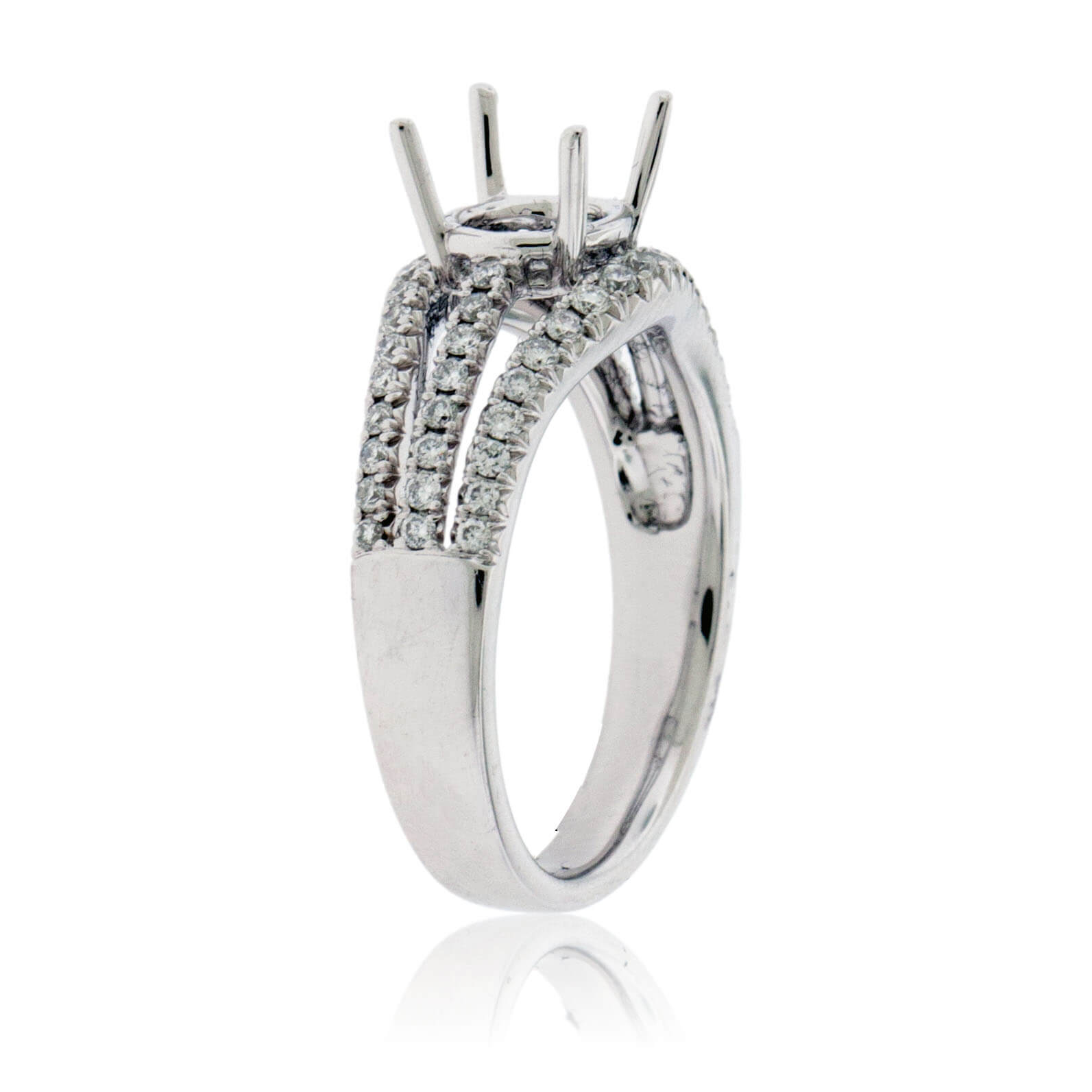 Three Row Semi Mount Diamond Ring - Park City Jewelers