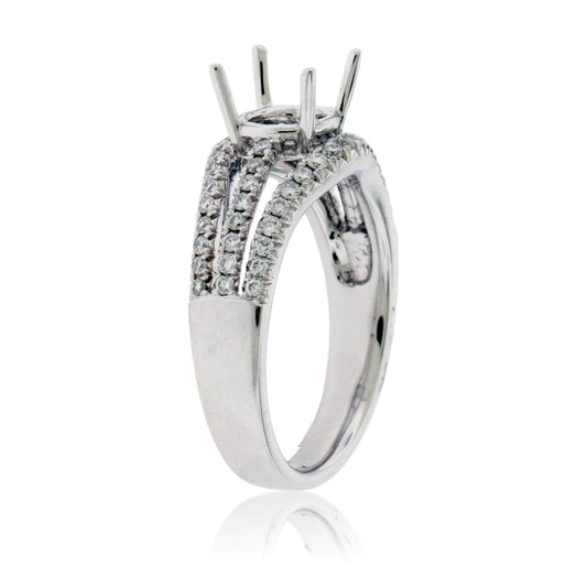 Three Row Semi Mount Diamond Ring - Park City Jewelers