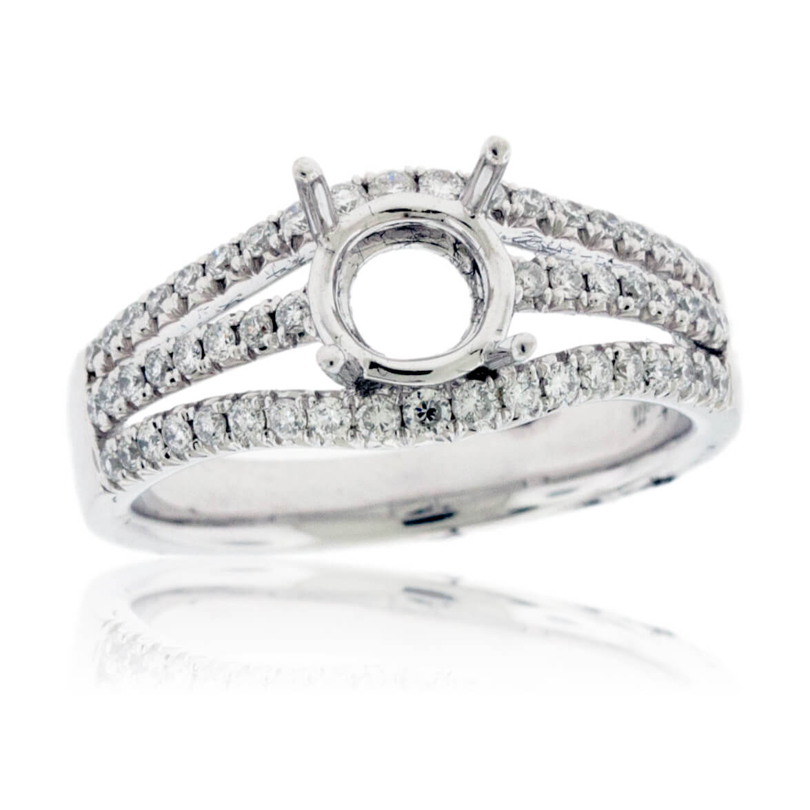 Three Row Semi Mount Diamond Ring - Park City Jewelers