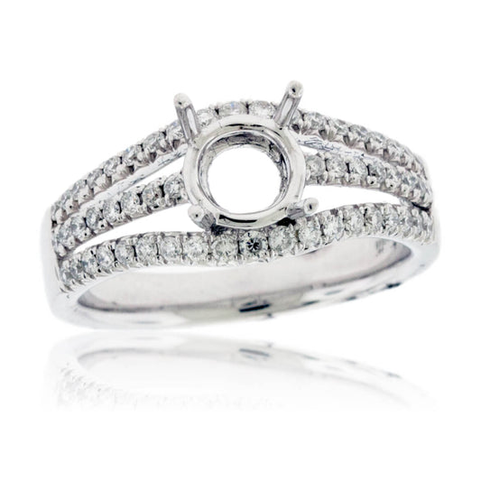 Three Row Semi Mount Diamond Ring - Park City Jewelers