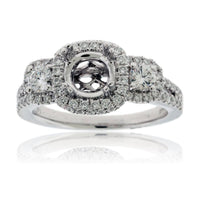 Three Stone Style Diamond Engagement Semi-Mount Ring - Park City Jewelers