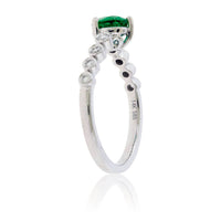 Tilted Pear Green Emerald & Diamond Accented Ring - Park City Jewelers