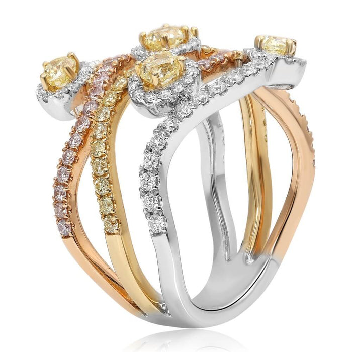 Tri Gold Colored Diamond Statement Ring - Park City Jewelers
