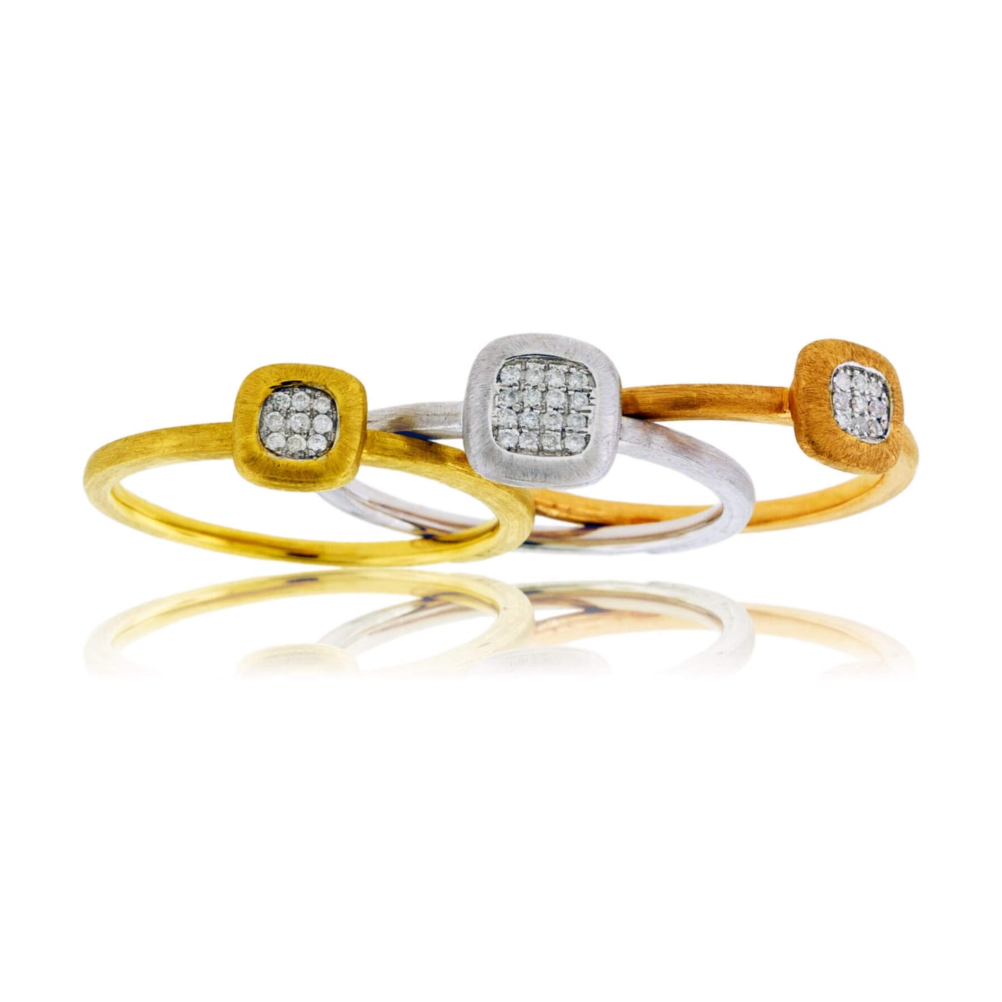 Tri Gold Diamond Fashion Stackable Ring - Park City Jewelers