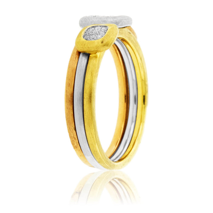 Tri Gold Diamond Fashion Stackable Ring - Park City Jewelers