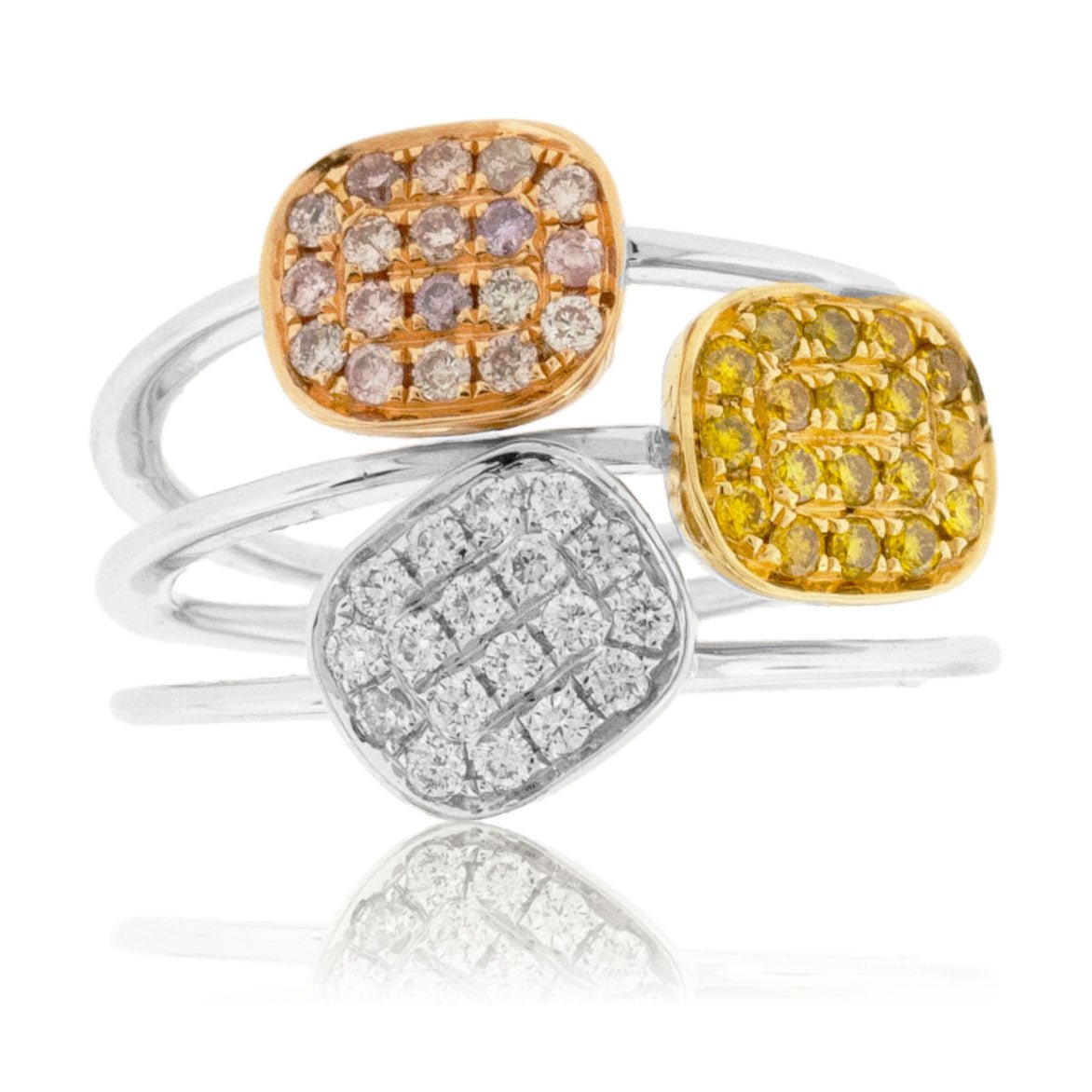 Tri-Gold Natural Color Diamond Ring - Park City Jewelers
