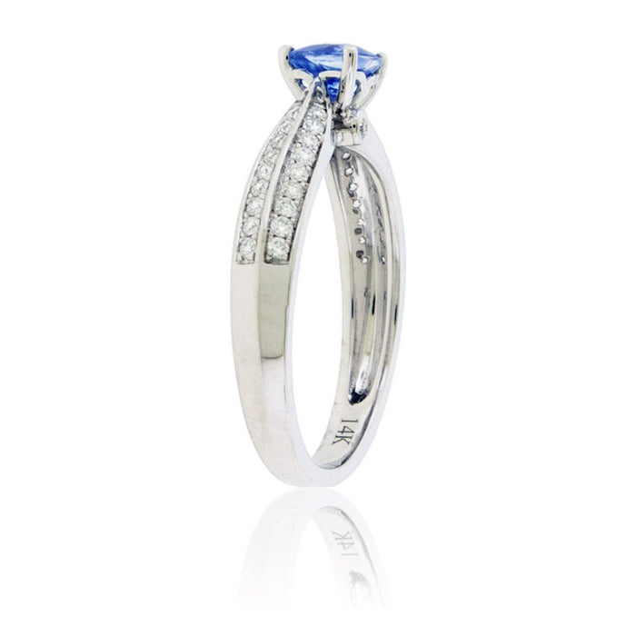 Trillian Blue Sapphire and Diamond Lined Ring - Park City Jewelers