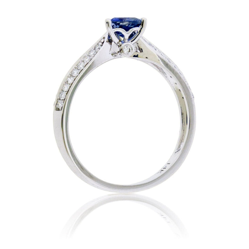 Trillian Blue Sapphire and Diamond Lined Ring - Park City Jewelers