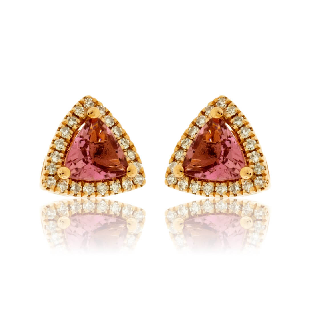 Pink Tourmaline Silver Earrings-7072BI | Juwelo