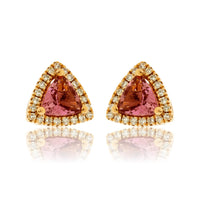 Trillian Pink Tourmaline & Diamond Halo Stud Earrings - Park City Jewelers