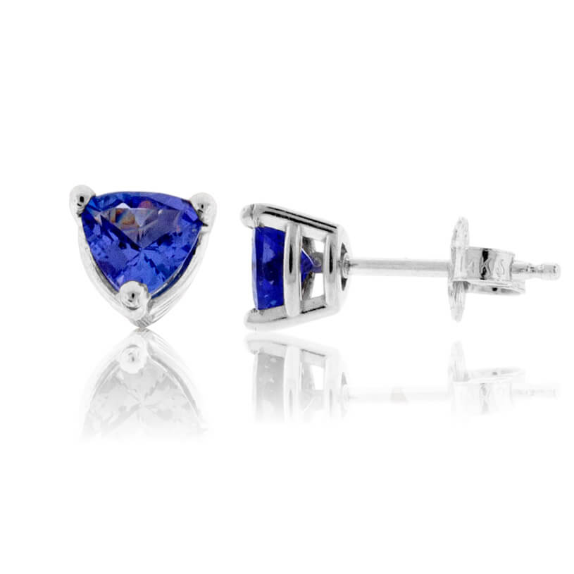 Trillion Shaped Tanzanite Stud Earrings - Park City Jewelers