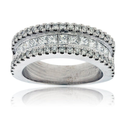 Triple Row White Gold Diamond Band - Park City Jewelers