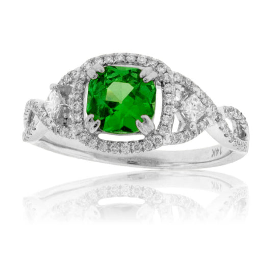 Tsavorite Garnet and Diamond Ring - Park City Jewelers