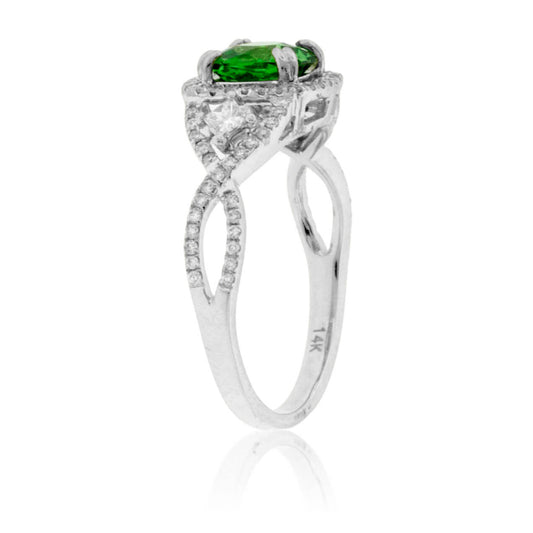 Tsavorite Garnet and Diamond Ring - Park City Jewelers