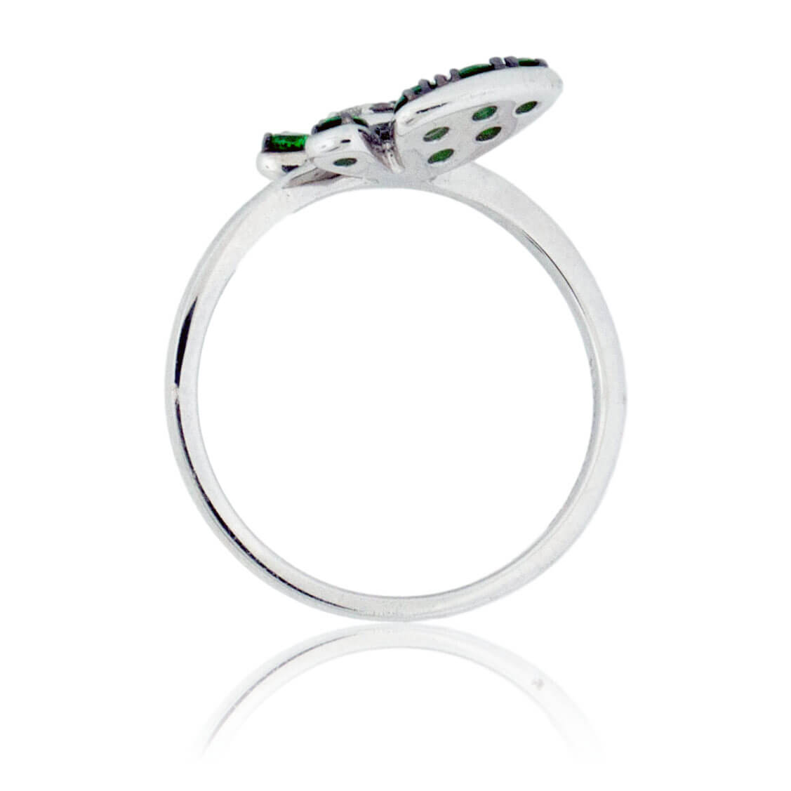 Tsavorite Garnet Winged Butterfly & Diamond Ring - Park City Jewelers