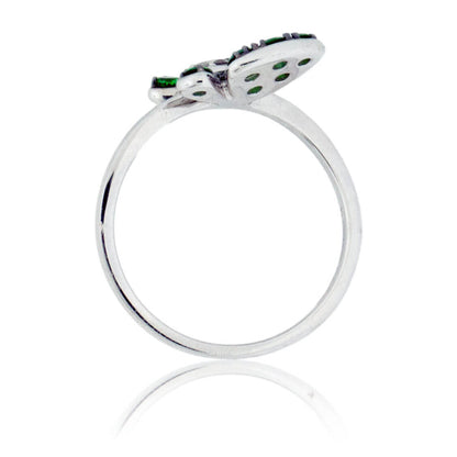 Tsavorite Garnet Winged Butterfly & Diamond Ring - Park City Jewelers