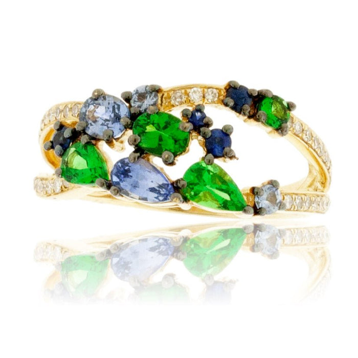 Tsavorite, Sapphire, And Diamond Fashion Ring - Park City Jewelers