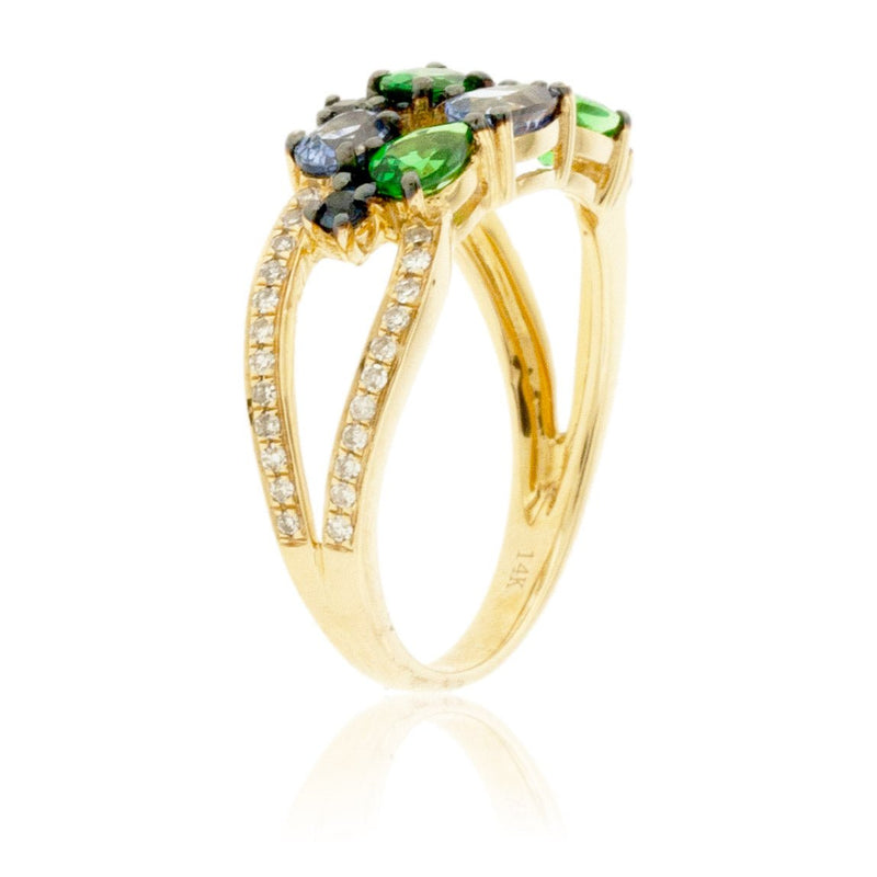 Tsavorite, Sapphire, And Diamond Fashion Ring - Park City Jewelers