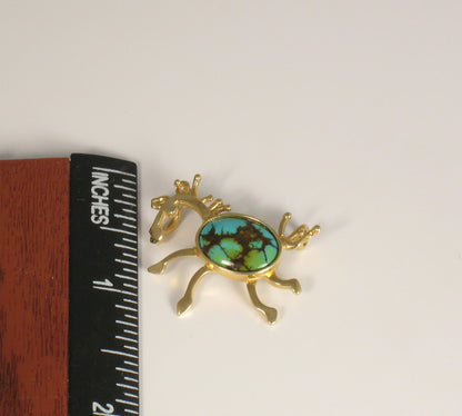 Turquoise and Gold Crazy Horse Necklace - Park City Jewelers