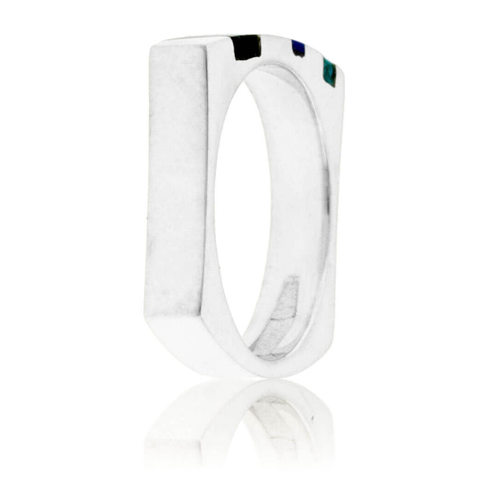 Turquoise, Onyx & Lapis Triple Inlay Ring - Park City Jewelers
