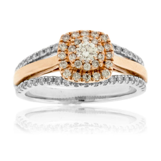 Two Tone Diamond Cluster Style Ring - Park City Jewelers