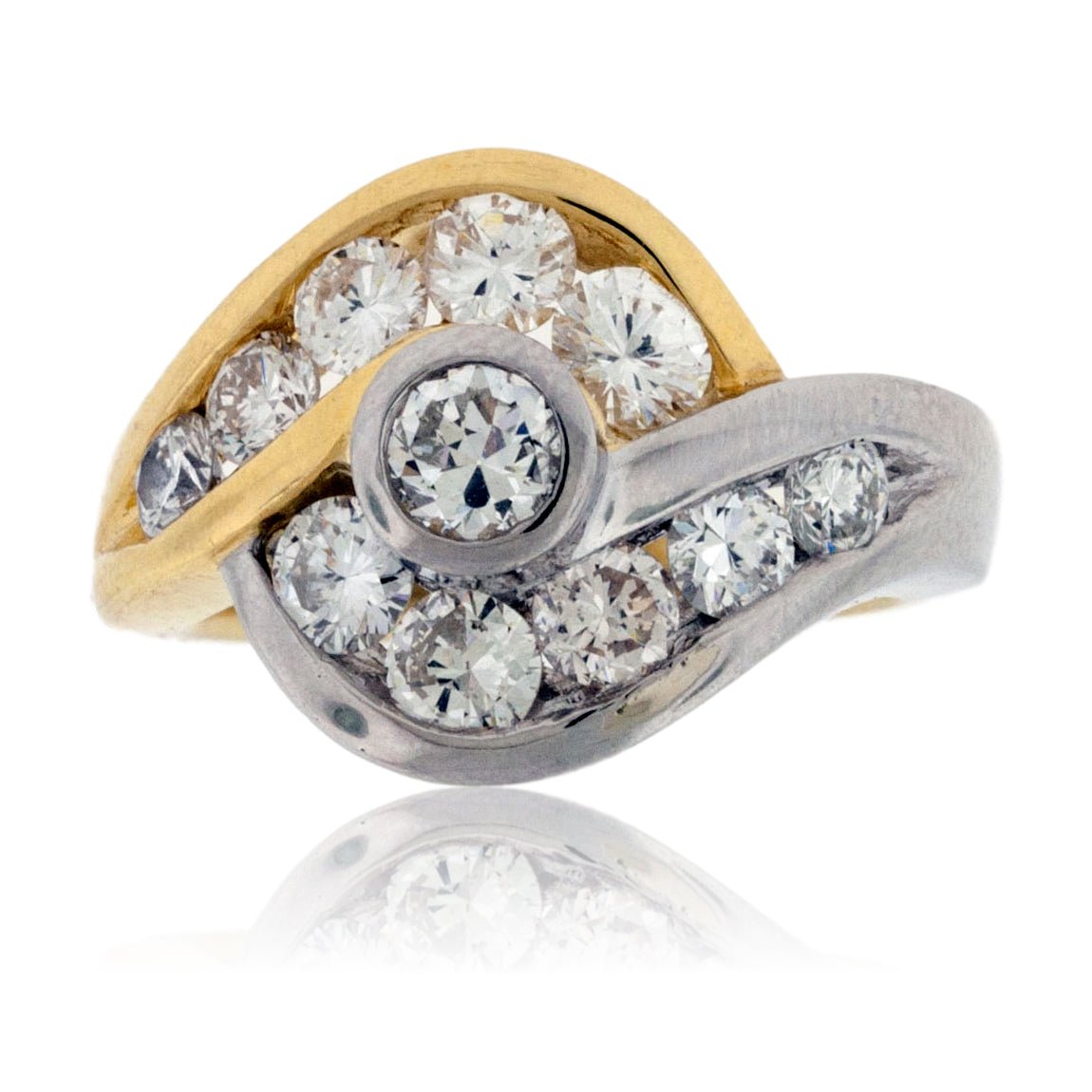 Two Tone White & Yellow Gold Diamond Fashion Ring - Park City Jewelers