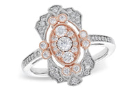 Two Toned Diamond Art Deco Style Ring - Park City Jewelers