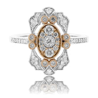 Two Toned Diamond Art Deco Style Ring - Park City Jewelers