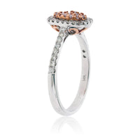 Two Toned Gold White & Pink Diamond Cluster Ring - Park City Jewelers