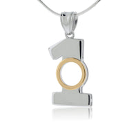 Two Toned Hole in One Pendant with Chain - Park City Jewelers