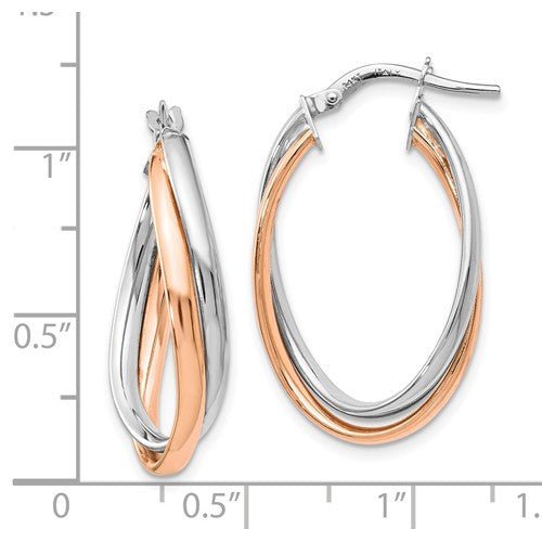 Two Toned Twisted Hoop Earrings - Park City Jewelers