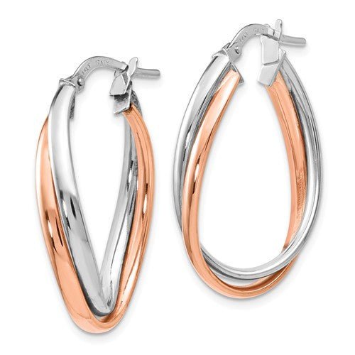 Two Toned Twisted Hoop Earrings - Park City Jewelers