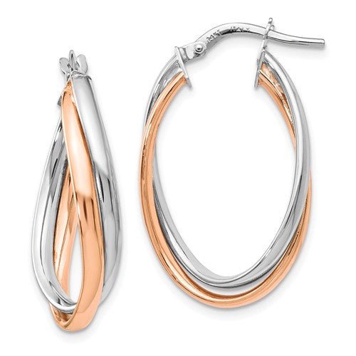 Two Toned Twisted Hoop Earrings - Park City Jewelers