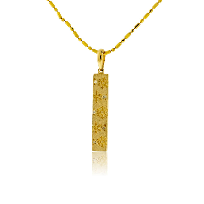 Vertical Diamond Flurry Snowflake Bar Necklace - Park City Jewelers