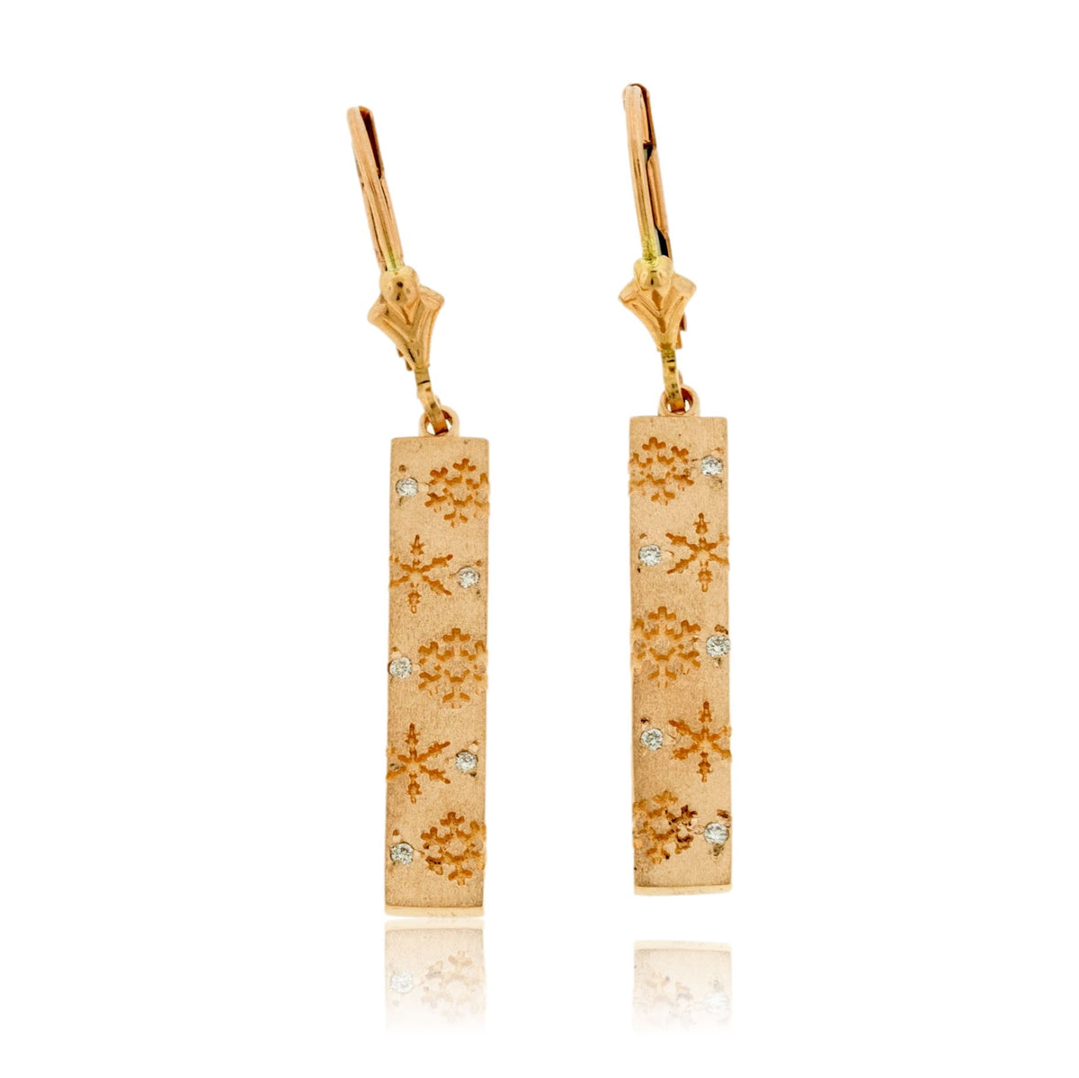 Vertical Diamond Flurry Snowflake Earrings - Park City Jewelers