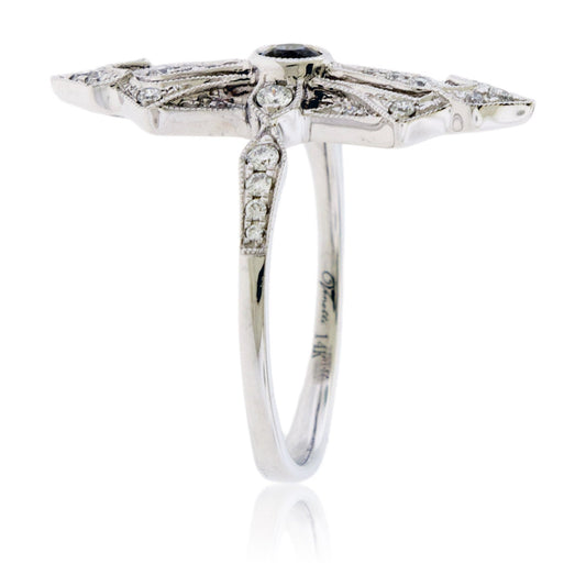 Vintage Style Blue Sapphire & Diamond Ring - Park City Jewelers