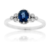 Vintage Style Blue Sapphire & Diamond Ring - Park City Jewelers