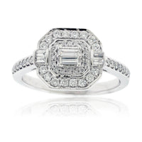 Vintage Style Diamond Cluster Engagement Ring - Park City Jewelers