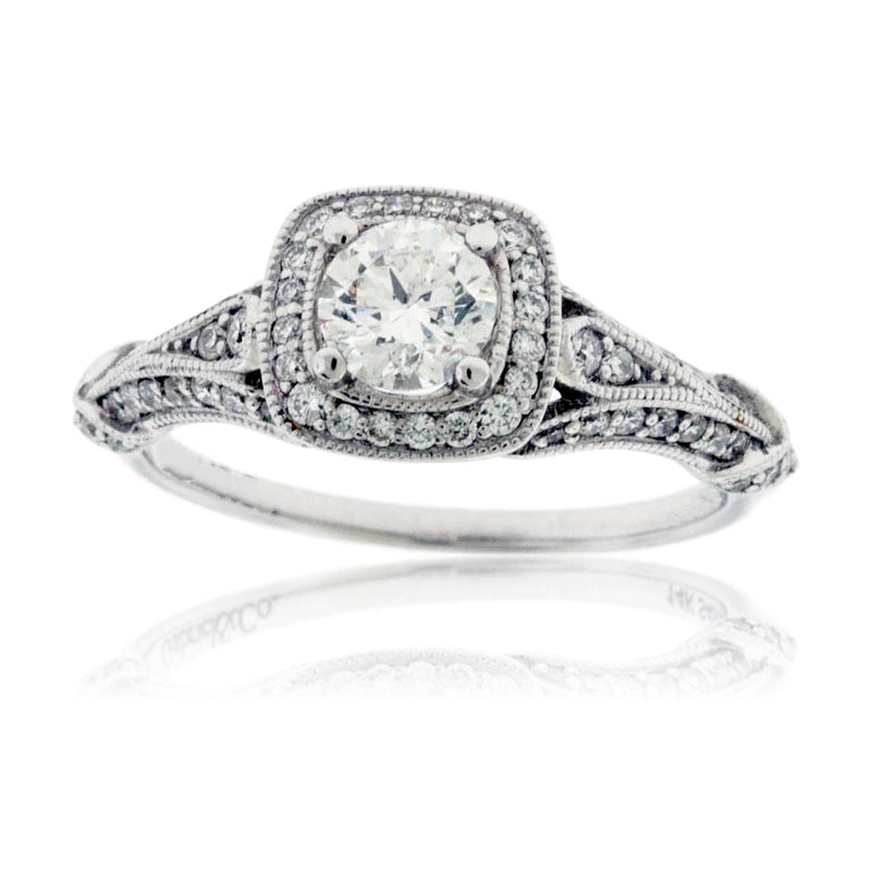 Vintage-Style Round Diamond Engagement Ring - Park City Jewelers