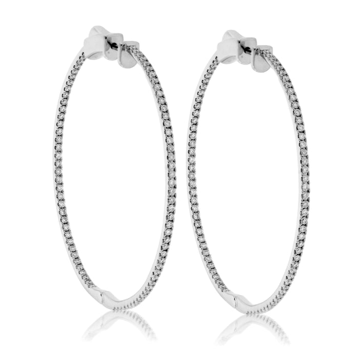 White Gold 1.50 Carat Diamond Inside Out Hoop Earrings - Park City Jewelers