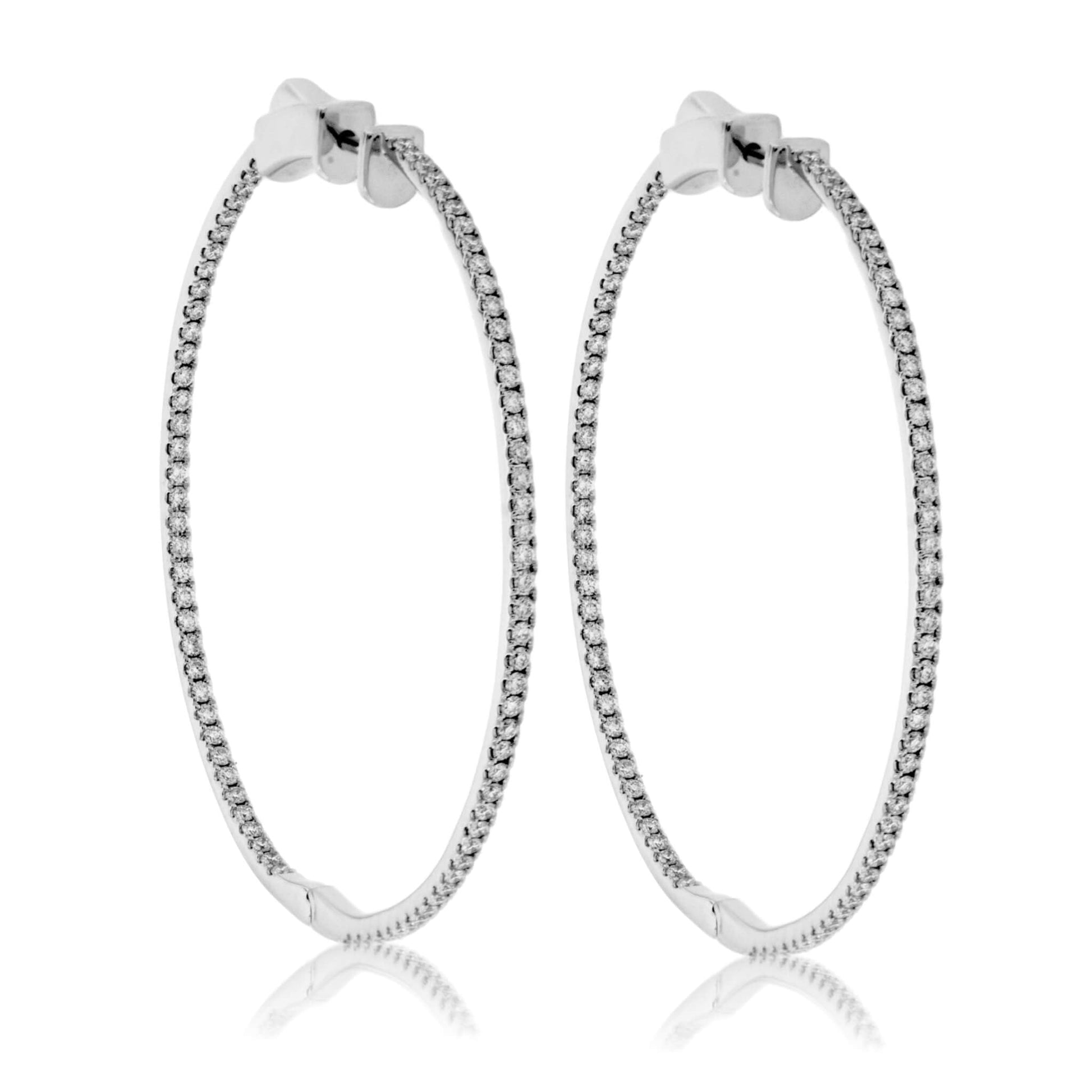 White Gold 1.50 Carat Diamond Inside Out Hoop Earrings - Park City Jewelers