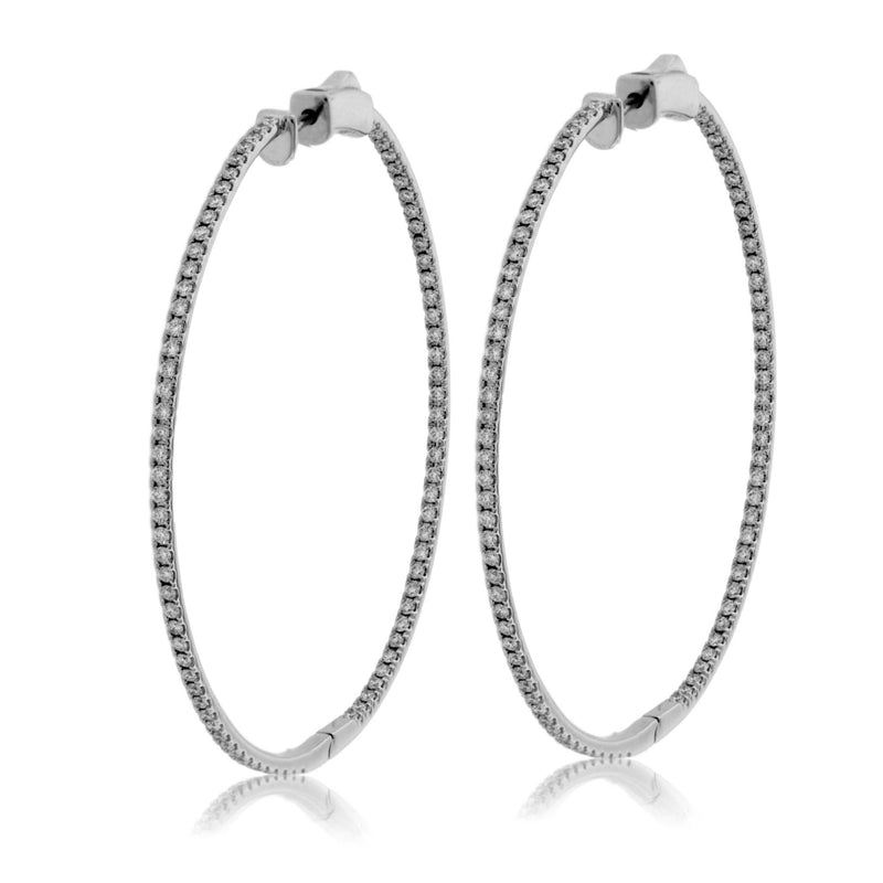 White Gold 2.0 Carat Inside Out Diamond Hoop Earrings - Park City Jewelers